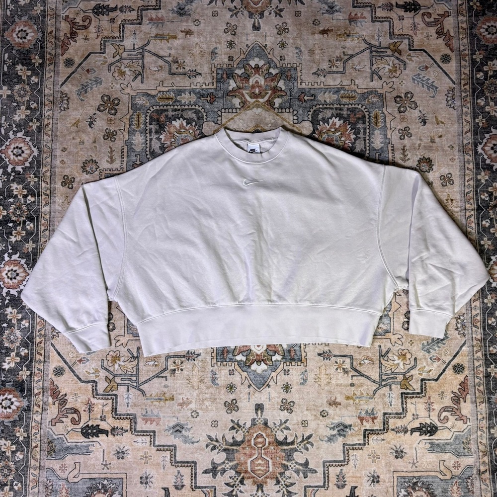 Nike Sportswear Phoenix Fleece Oversized Cropped Crewneck Sweatshirt Medium Gym
